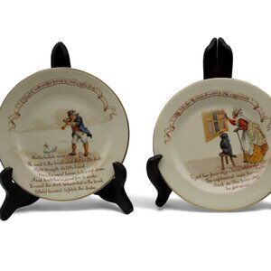 ROYAL DOULTON Nursery Rhyme Plate Set 1940s England Vintage